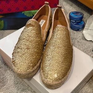 Steve Madden Gold Sequin Espadrilles size 7